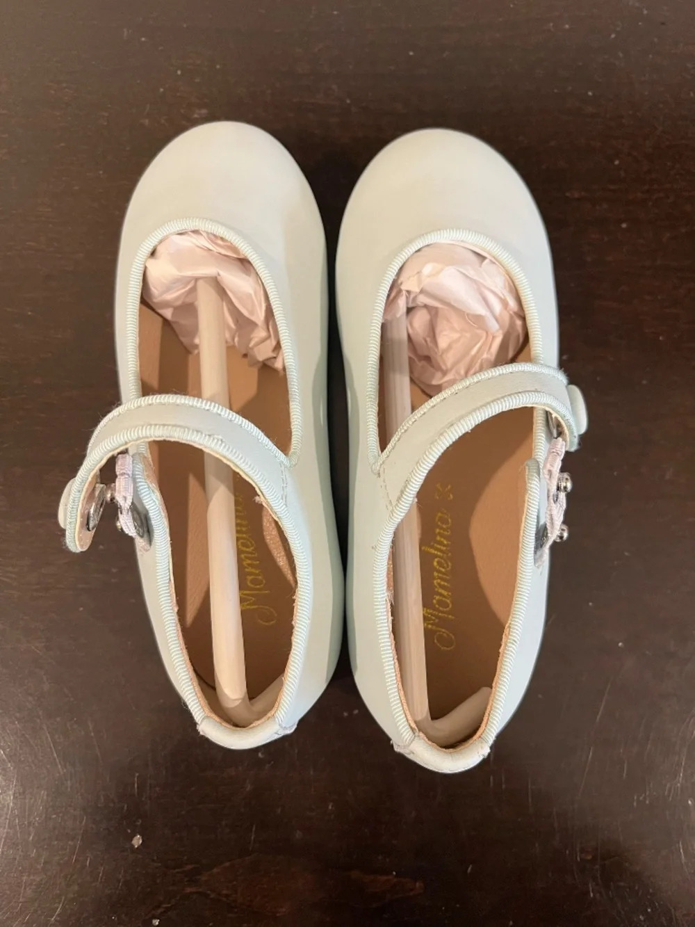 Mamelina Powder Blue Mary Janes Little Girls Size 25 - NWT